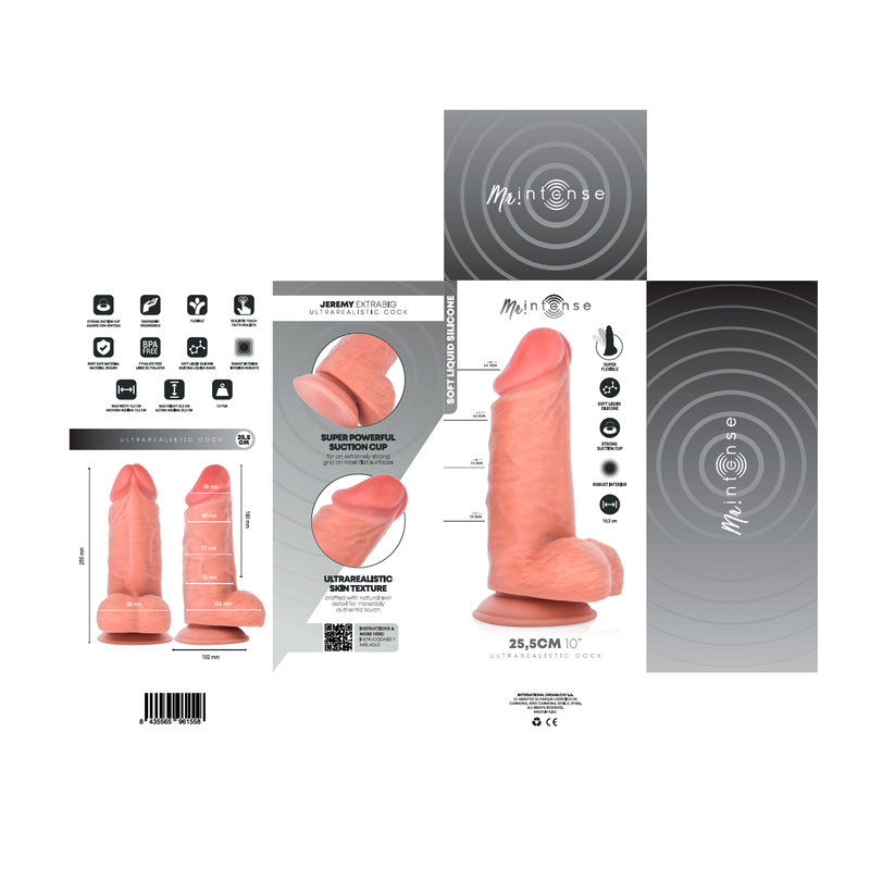 MR INTENSE - JEREMY GODEMICHET RÉALISTE EXTRABIG EN SILICONE AVEC VENTOUSE 25,5 CM COULEUR