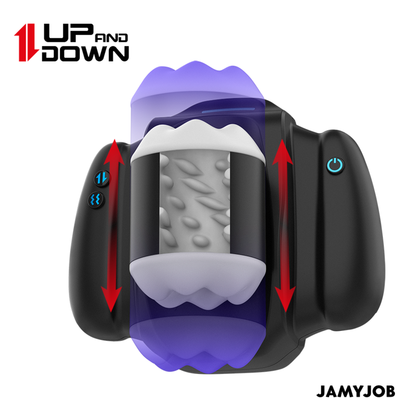 JAMYJOB - PLAY-R MASTURBATEUR AUTOMATIQUE AVEC POUSSE, VIBRATION ET SUPPORT POUR TÉLÉPHONE PORTABLE NOIR
