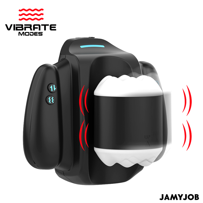 JAMYJOB - PLAY-R MASTURBATEUR AUTOMATIQUE AVEC POUSSE, VIBRATION ET SUPPORT POUR TÉLÉPHONE PORTABLE NOIR
