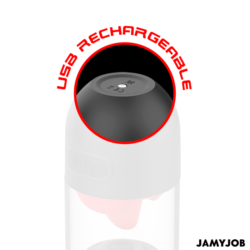 JAMYJOB - MASTURBATEUR LICK-R AVEC SIMULATEUR DE LÉCHAGE ROTATIF À 360° ET VIBRATION NOIR