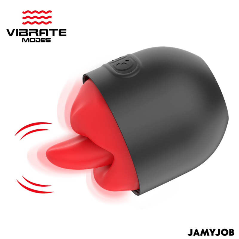 JAMYJOB - MASTURBATEUR LICK-R AVEC SIMULATEUR DE LÉCHAGE ROTATIF À 360° ET VIBRATION NOIR