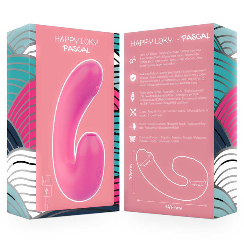 HAPPY LOKY - PASCAL STIMULATEUR DE POINT G À DOUBLE SUCCION ET PULSATION ROSE