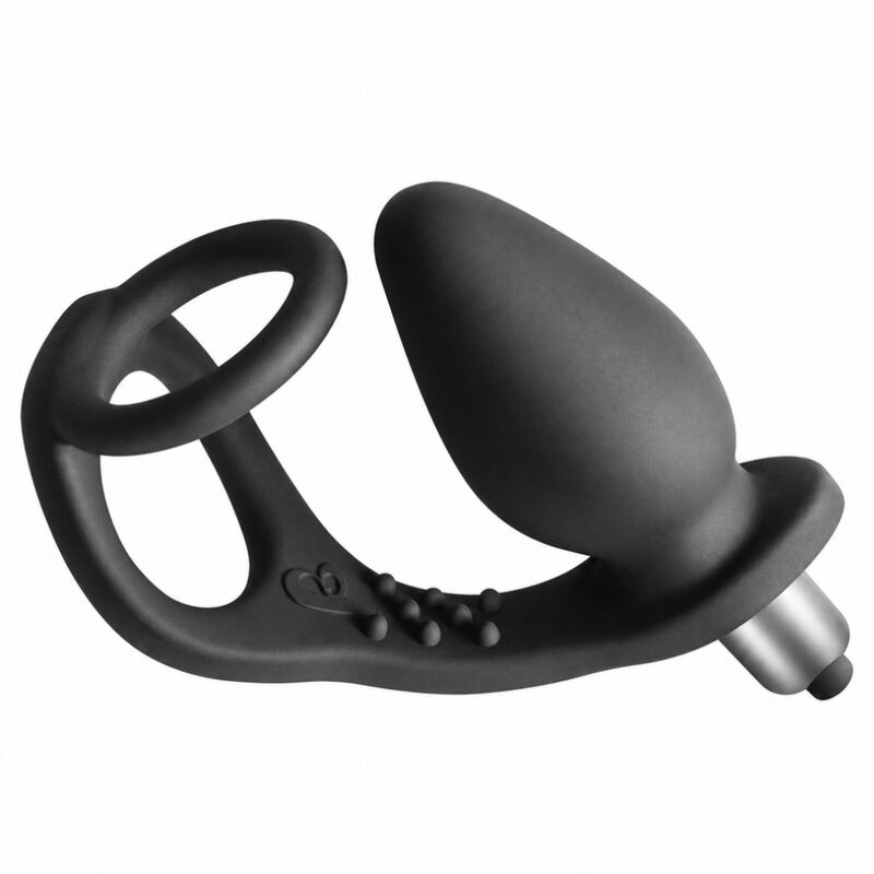 ROCKS-OFF - VIBRATEUR DE PROSTATE RO-ZEN AVEC DOUBLE ANNEAU, 7 VITESSES, NOIR ONYX