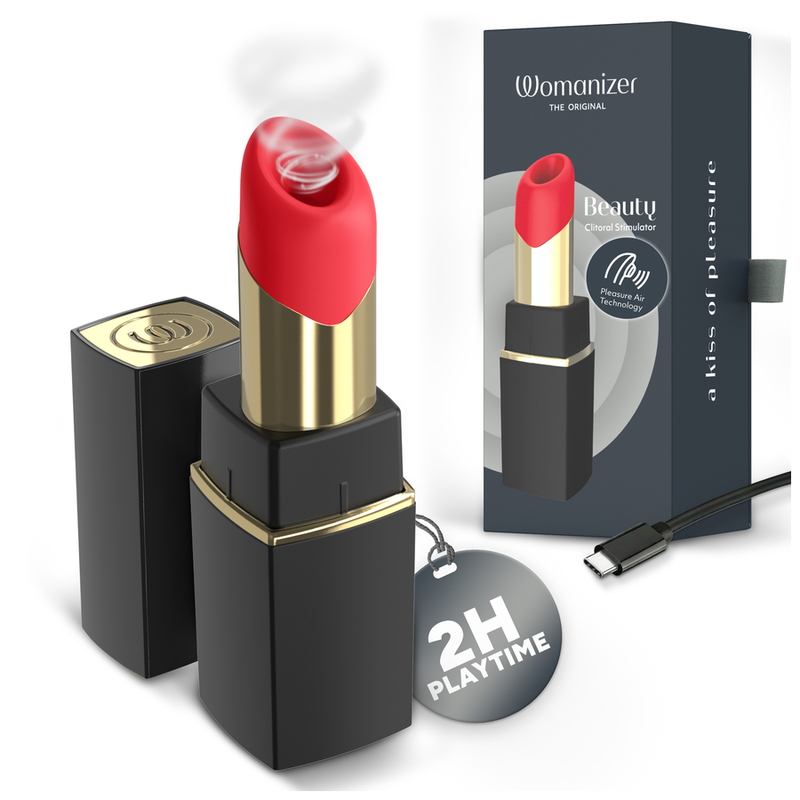 WOMANIZER - STIMULATEUR CLITORIAL À SUCCION BEAUTÉ 6 NIVEAUX D'INTENSITÉ NOIR ET OR