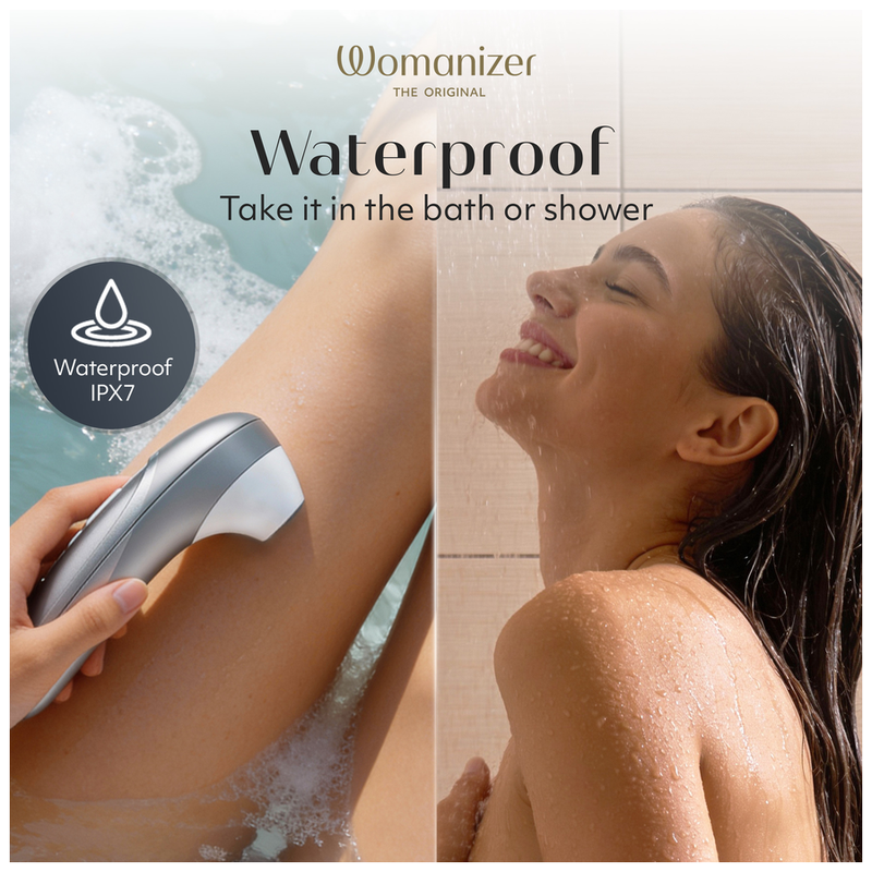 WOMANIZER - STIMULATEUR CLITORIAL PRO À SUCCION 11 NIVEAUX D'INTENSITÉ GRIS ARGENTÉ