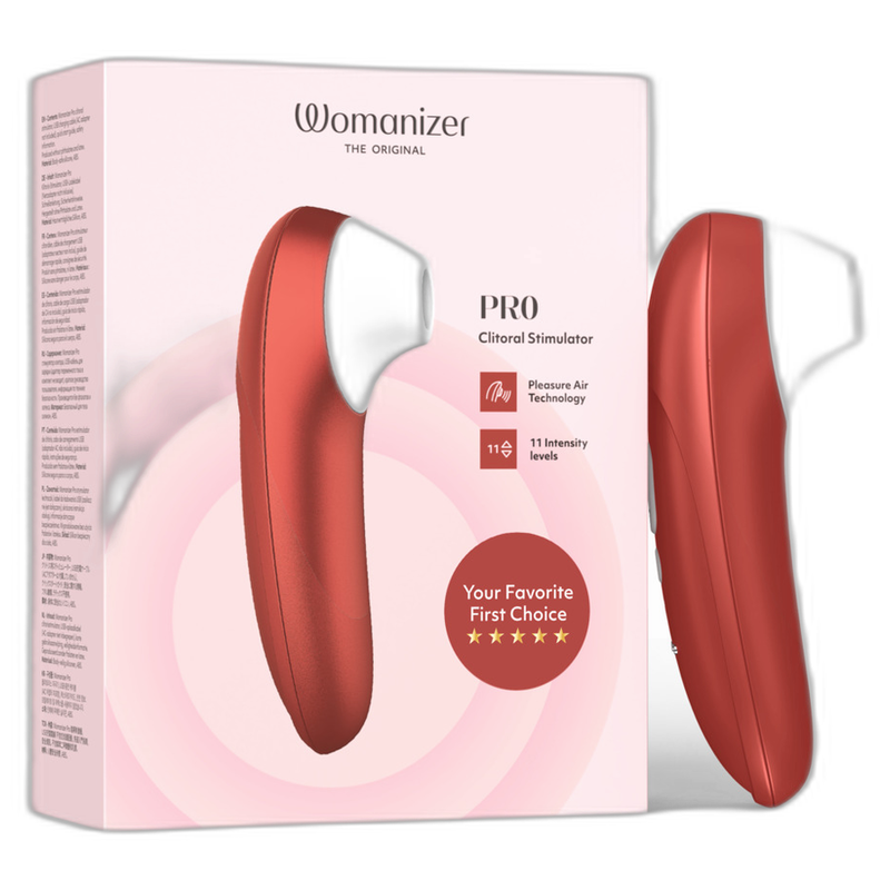 WOMANIZER - STIMULATEUR CLITORIAL PRO À SUCCION 11 NIVEAUX D'INTENSITÉ ROUGE BORDEAUX
