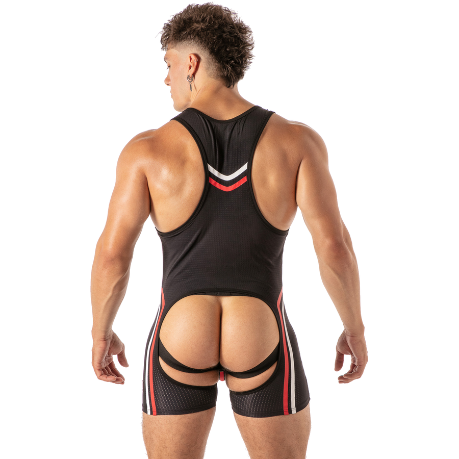 Sous-vêtement Homme Sexy Combinaison Décolleté Ouverture Frontale - Locker Gear