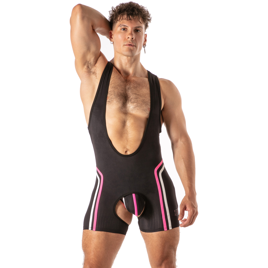 Sous-vêtement Homme Sexy Combinaison Décolleté Ouverture Frontale - Locker Gear
