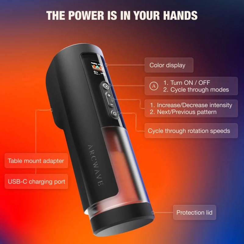 ARCWAVE - THRUSTER STROKER MASCULIN AUTOMATIQUE AVEC VA-ET-VIENT, ROTATION ET CONTRÔLE