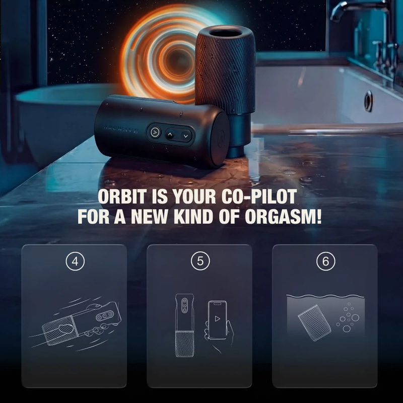 ARCWAVE - ORBIT MASTURBATEUR MASCULIN ROTATIF À 360° AVEC CONTRÔLE PAR APPLICATION NOIR