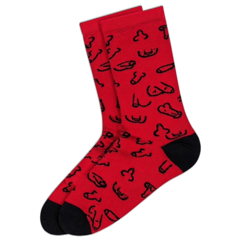Chaussettes Rouges Motif Pénis Pointures 35-40 - Diablo Picante