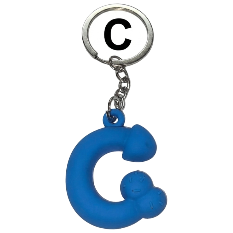 Porte-clés Pénis Bleu Parfumé Lettre C - Diablo Picante