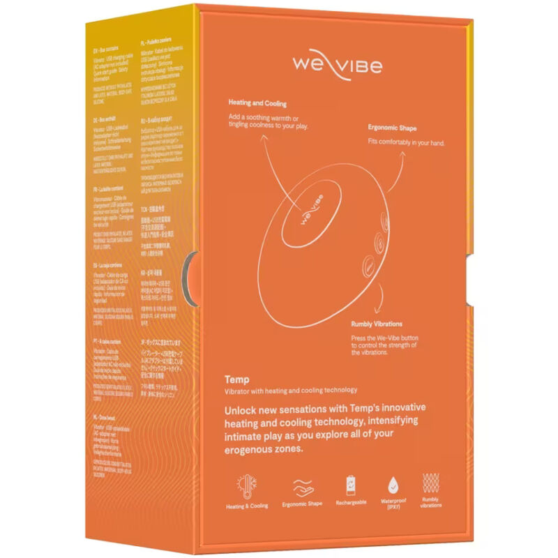 WE-VIBE - VIBRATEUR CHAUFFANT ET REFROIDISSANT À TEMPÉRATURE MANDARINE