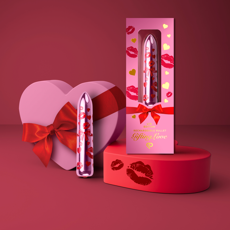 ROCKS-OFF - GIFTING LOVE MINI VIBRATEUR BULLET RECHARGEABLE AVEC 16 FONCTIONS ROSE