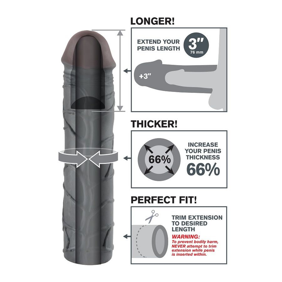 Gaine de Pénis Fantasy X-Tensions Mega 3 Noire - PipeDream