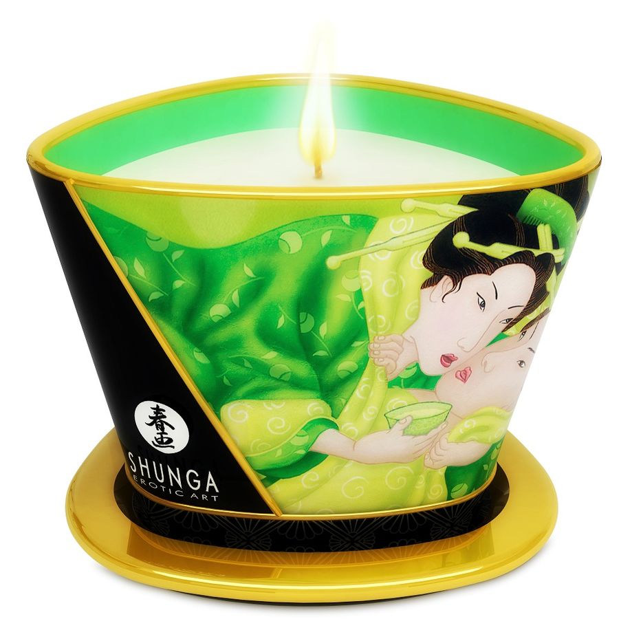 Shunga - Chandelle de Massage Parfum Thé Vert Exotique - 170 ml