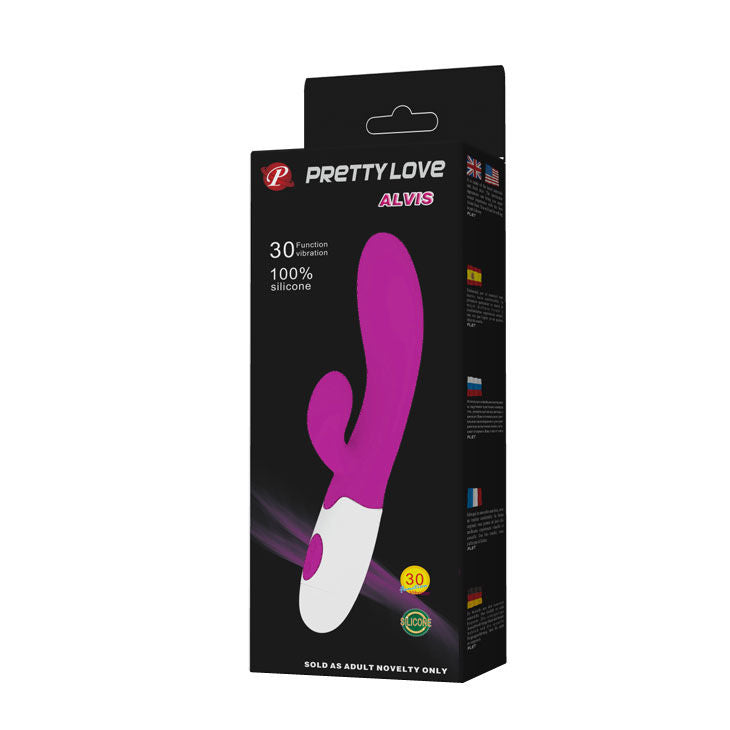 Vibromasseur Rabbit Alvis Lilas et Blanc - Pretty Love