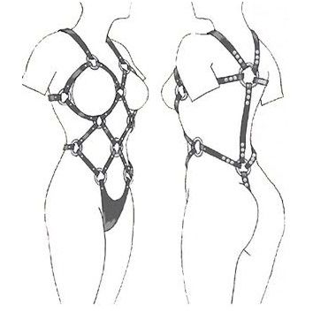 Harnais cuir femme Leather Body réglable S-XL - BDSM - LEATHER BODY