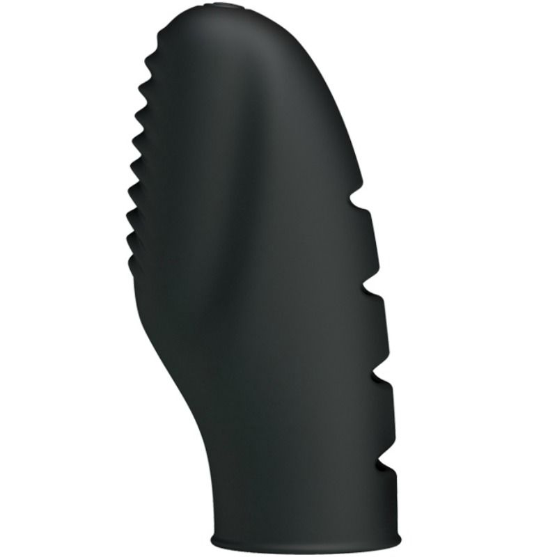 Stimulateur Doigt Vibrant Texturé Noir - Pretty Love