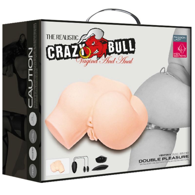 Masturbateur Double Crazy Bull Vibrant avec Télécommande - Crazy Bull