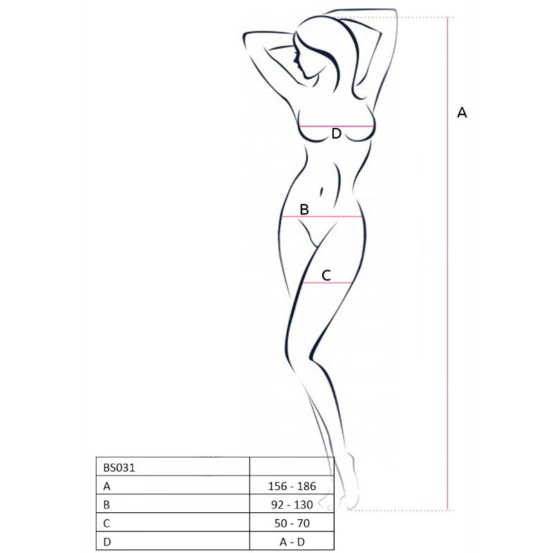 Bodystocking Résille BS031 Noir Taille Unique - Passion