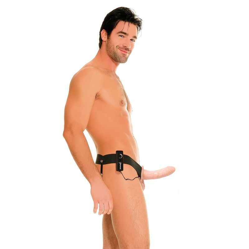 Gode Ceinture Vibrant Creux Beige 14cm - Fetish Fantasy