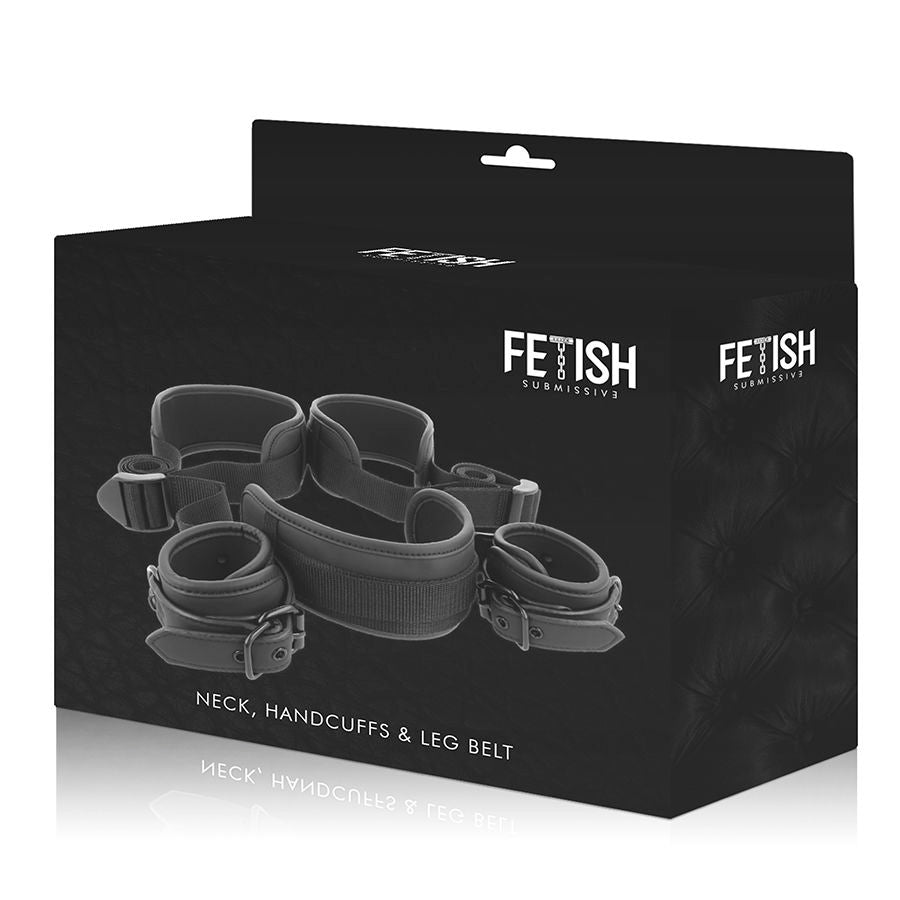 Fetish Submissive – Set de bondage avec menottes poignets et fixation pour jambes