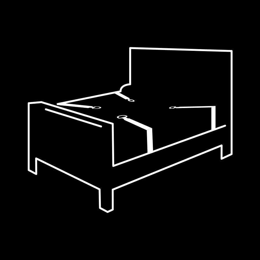 Fetish Submissive – Attache de Lit avec Menottes Poignets & Chevilles