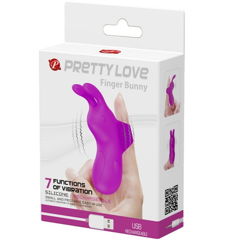 Stimulateur Doigt Vibrant Lapin Violet - Pretty Love