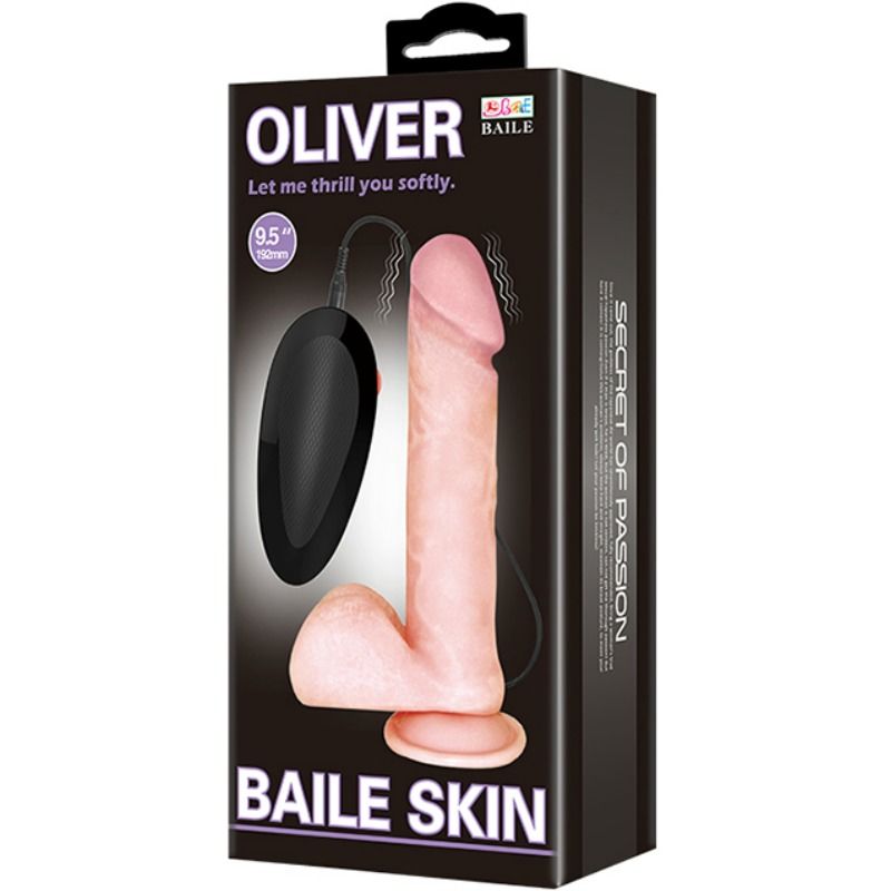 Baile - Gode Vibrant avec Ventouse Réaliste Oliver - 19,5 cm