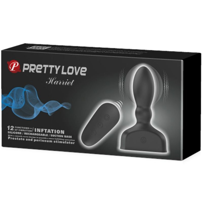Plug Anal Gonflable et Vibrant avec Télécommande Noir - Pretty Love