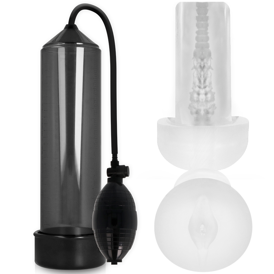 Pompe à pénis RX3 avec manchon de plaisir noire - Pump Addicted - PUMP ADDICTED