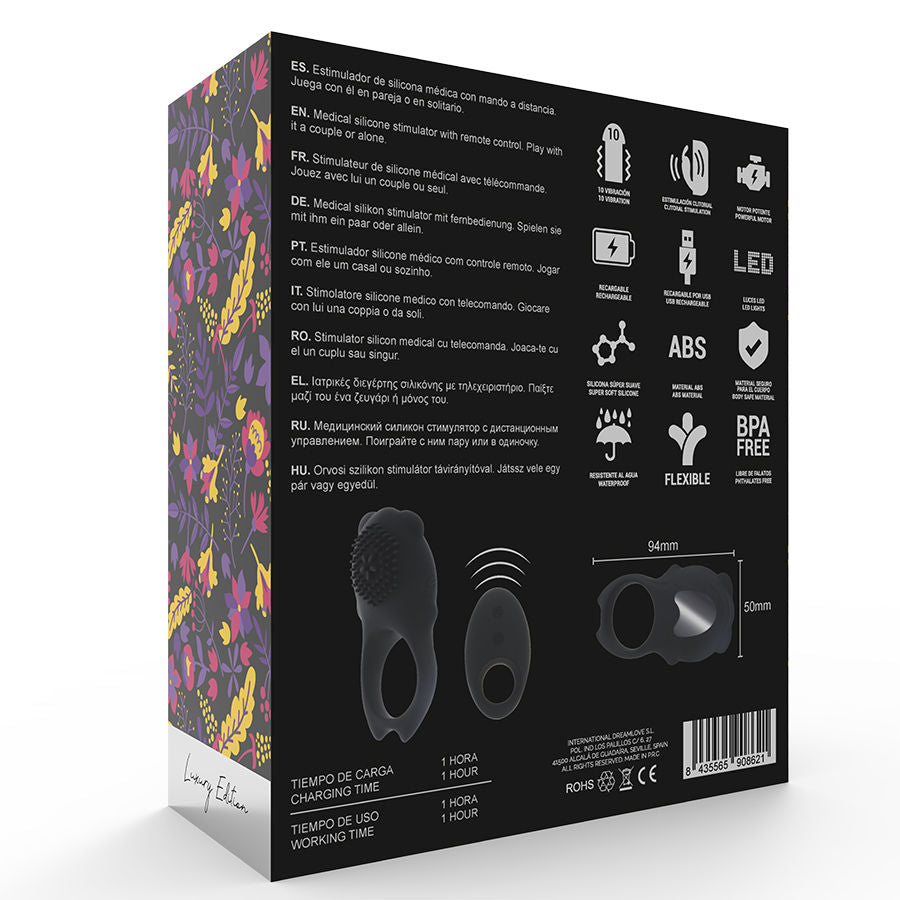 Anneau Vibrant Télécommandé Colosseo Ring Noir - MIA - MIA