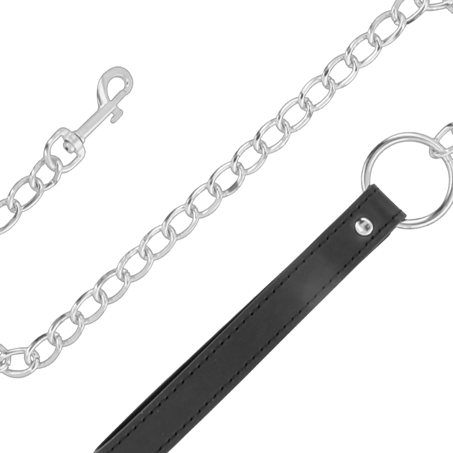 Collier BDSM avec laisse chaîne en cuir - Darkness - Darkness