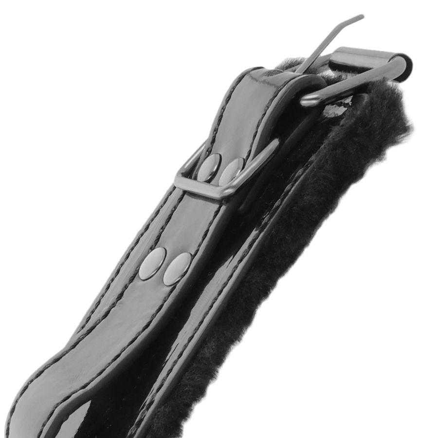 Darkness – Menottes Sexy en simili-cuir noir avec cadenas