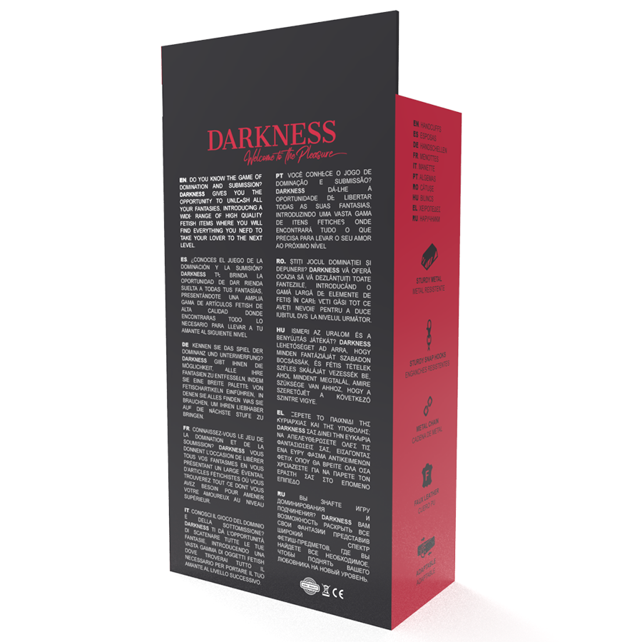 Darkness – Menottes de Cheville en Simili-Cuir Noir BDSM