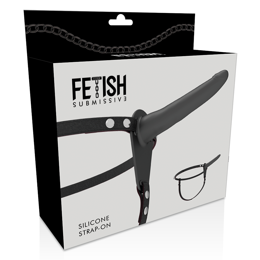 Fetish Submissive - Gode Ceinture Femme en silicone Noir / 15 cm