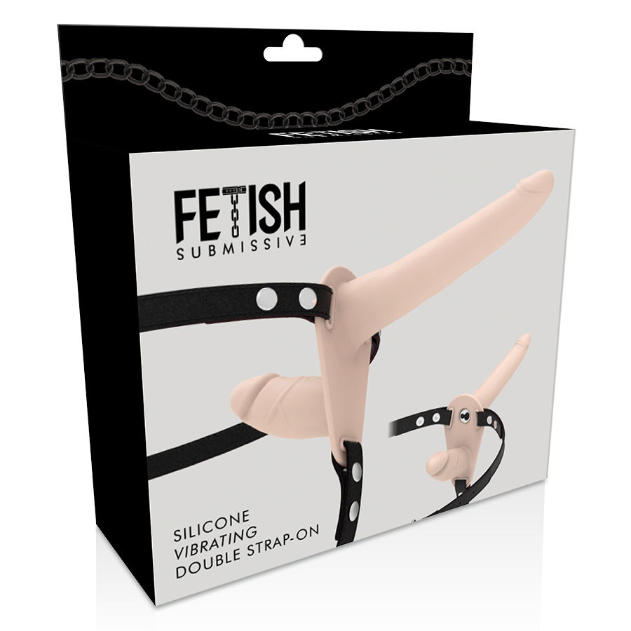 Fetish Submissive - Gode Ceinture Double Pénétration Beige / 15 cm