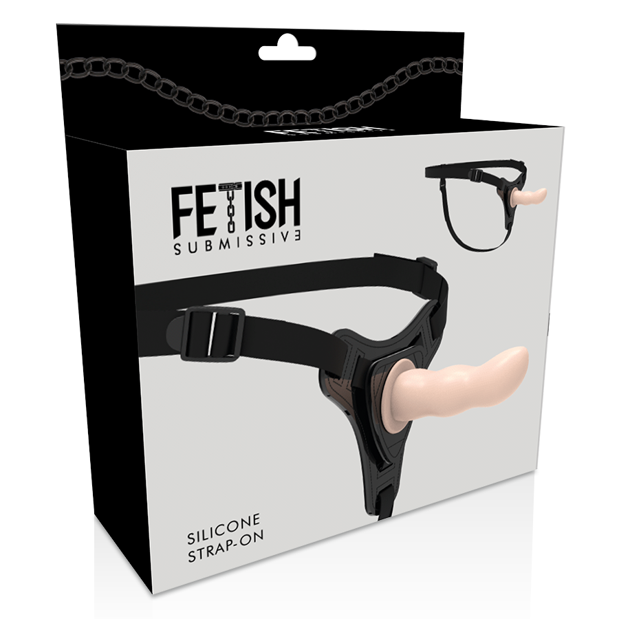 Fetish Submissive - Gode Ceinture Femme avec Harnais Beige / 12,5 cm
