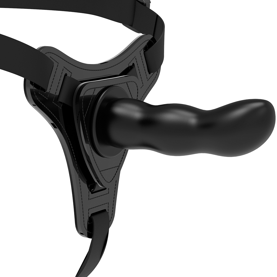 Fetish Submissive - Gode Ceinture Femme avec Harnais Noir / 16 cm