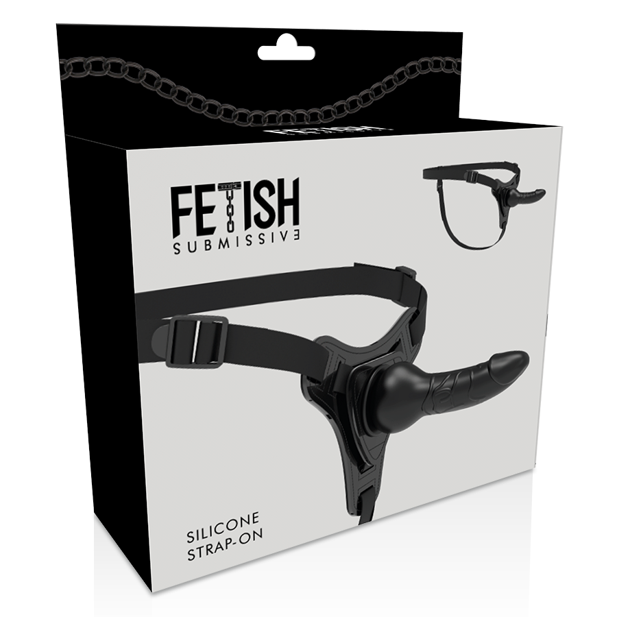 Fetish Submissive - Gode Ceinture Réaliste avec harnais Noir / 16 cm