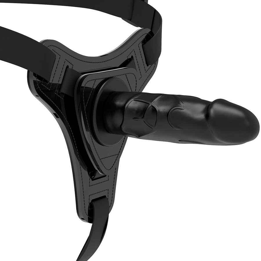 Fetish Submissive - Gode Ceinture Réaliste avec harnais Noir / 15 cm