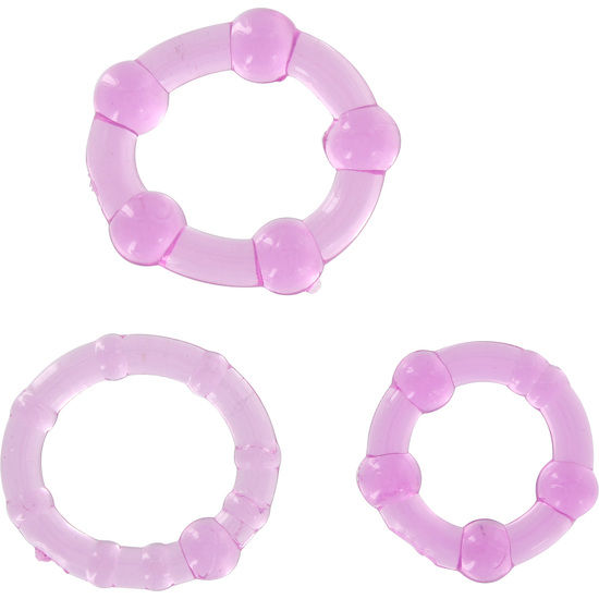 Ensemble de trois anneaux péniens lilas - Seven Creations - SEVEN CREATIONS