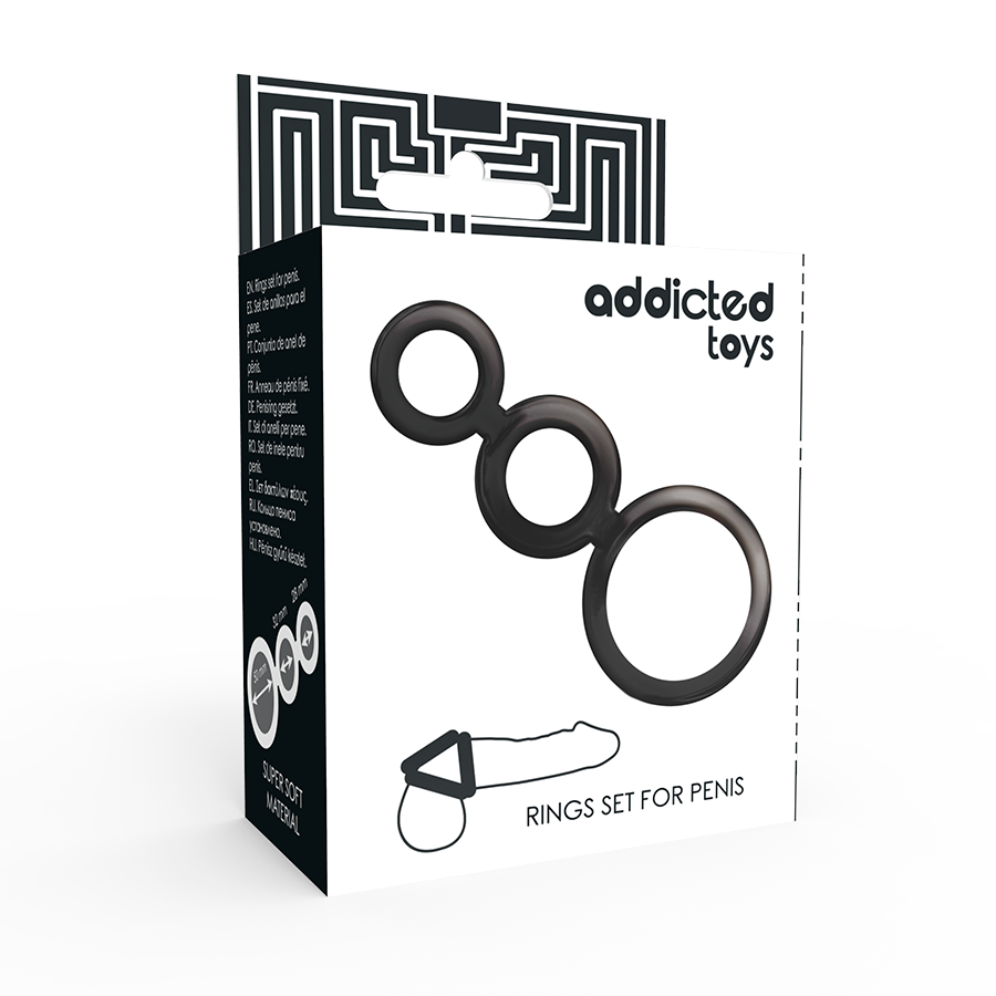 Anneaux Péniens Ensemble 3 Tailles Fumé - Addicted Toys