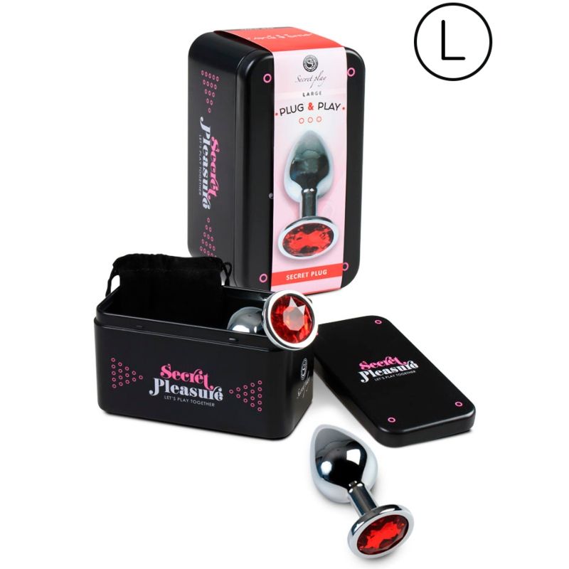 Secret Play - Plug Métal Bijou Rouge - Taille L