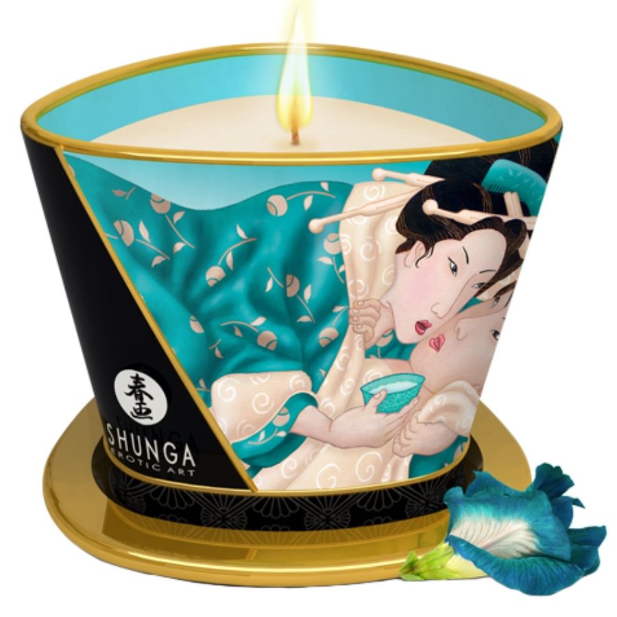 Shunga - Chandelle de Massage Parfum Fleurs des îles - 170 ml