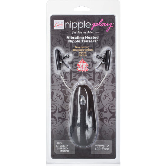 Pince Tétons Vibrante Chauffante Nipple Play Noire - CalExotics