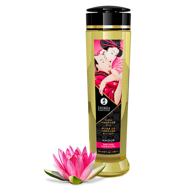 Shunga - Huile de massage érotique Cœur de Lotus - 240 ml