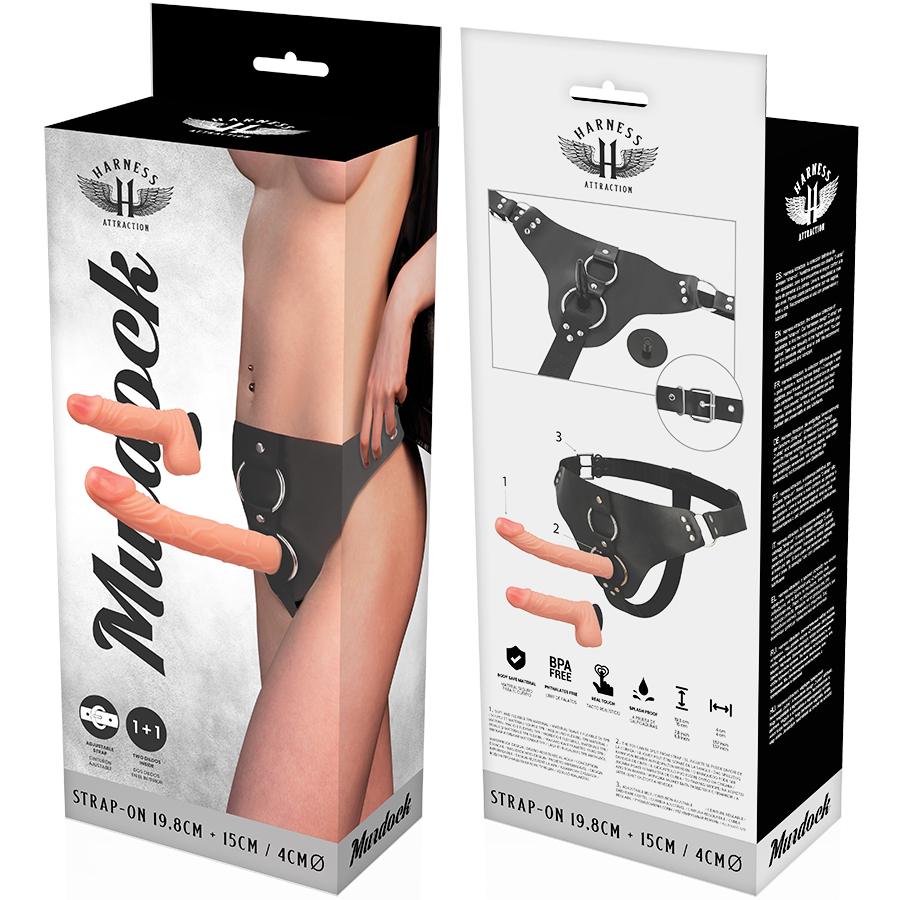 Harnais Double Gode Ceinture Murdock 19,8 cm - Harness Attraction