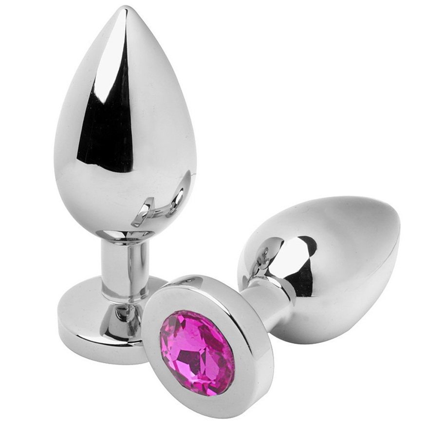 Plug Anal Diamant Rose Moyen 7,62cm - Metal Hard